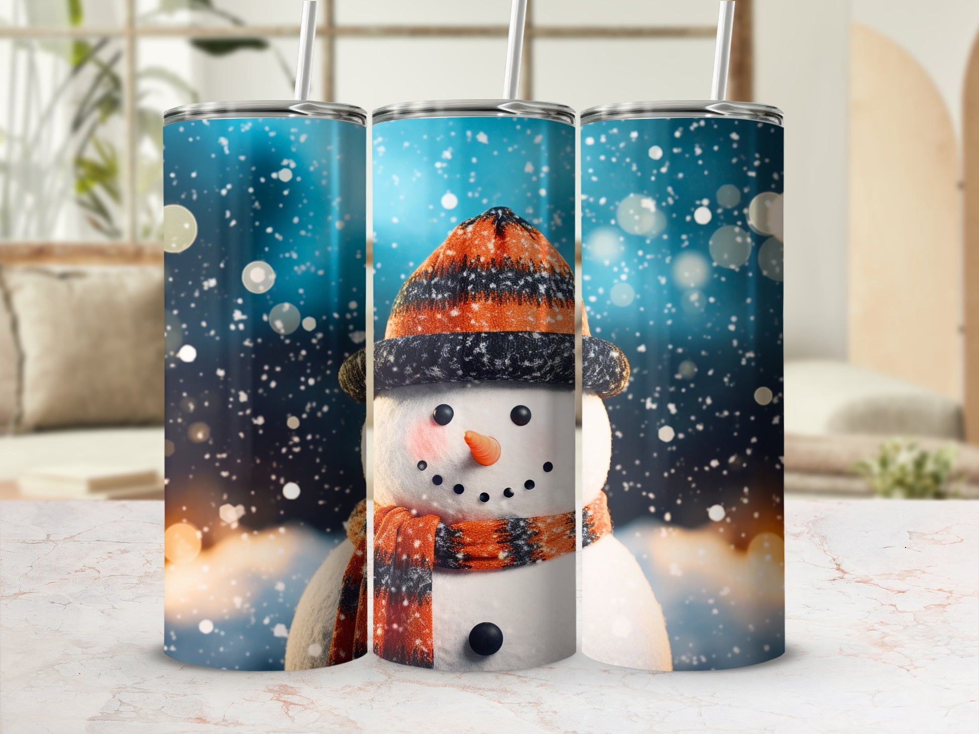 Festive Snowman Winter Scene Tumbler Product