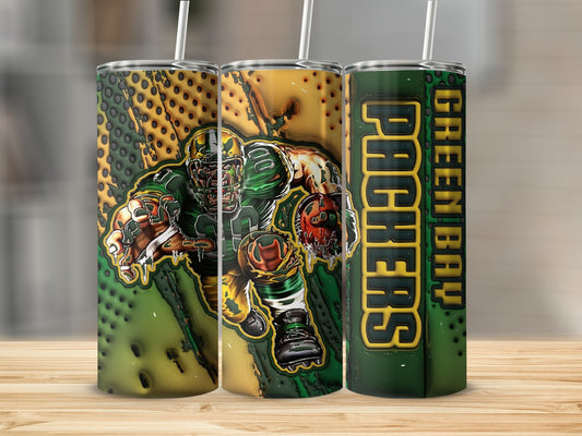 Green Bay Packers Football Player With Ball Tumblers