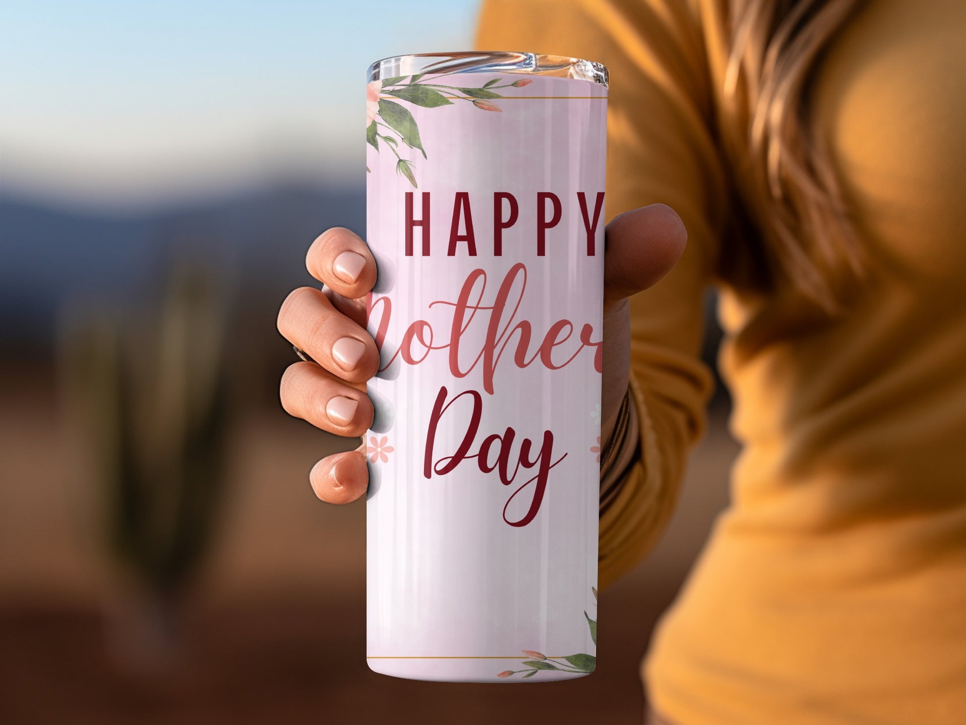 Happy Mother's Day Stylish Floral Travel Tumbler
