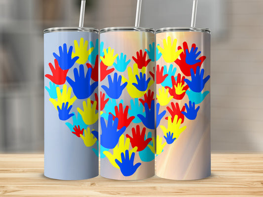 Colorful Handprint Design Insulated Tumbler product