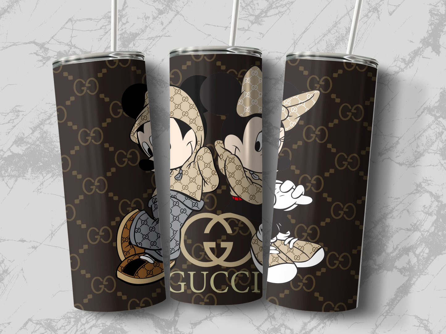 Gucci Mickey and Minnie Mouse themed tumbler