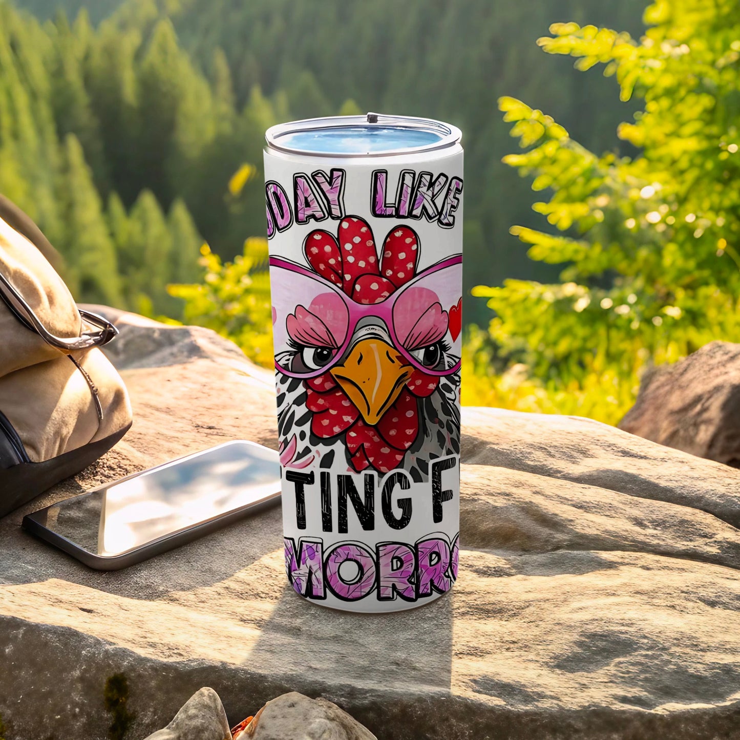 Funky Chicken Design Tumbler for Outdoor Adventures