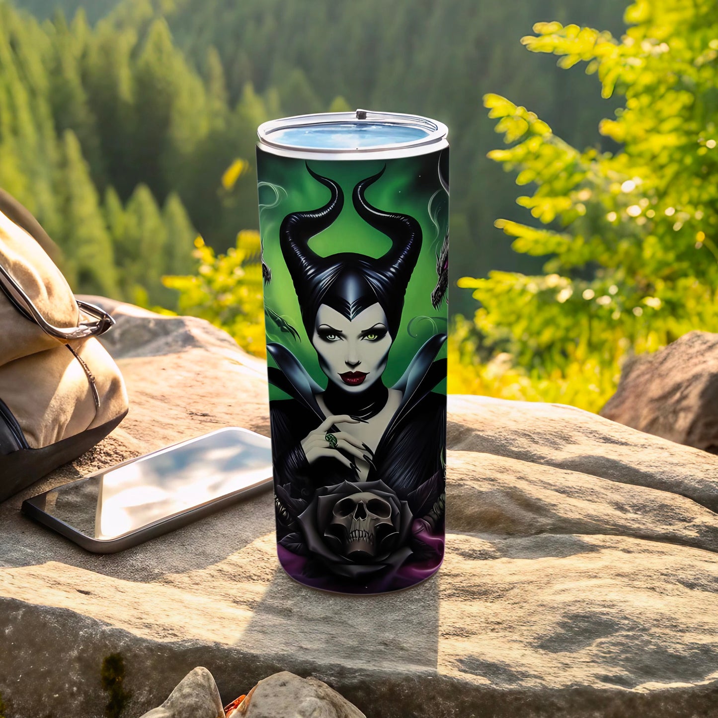 Striking Maleficent Design Tall Insulated Beverage Container
