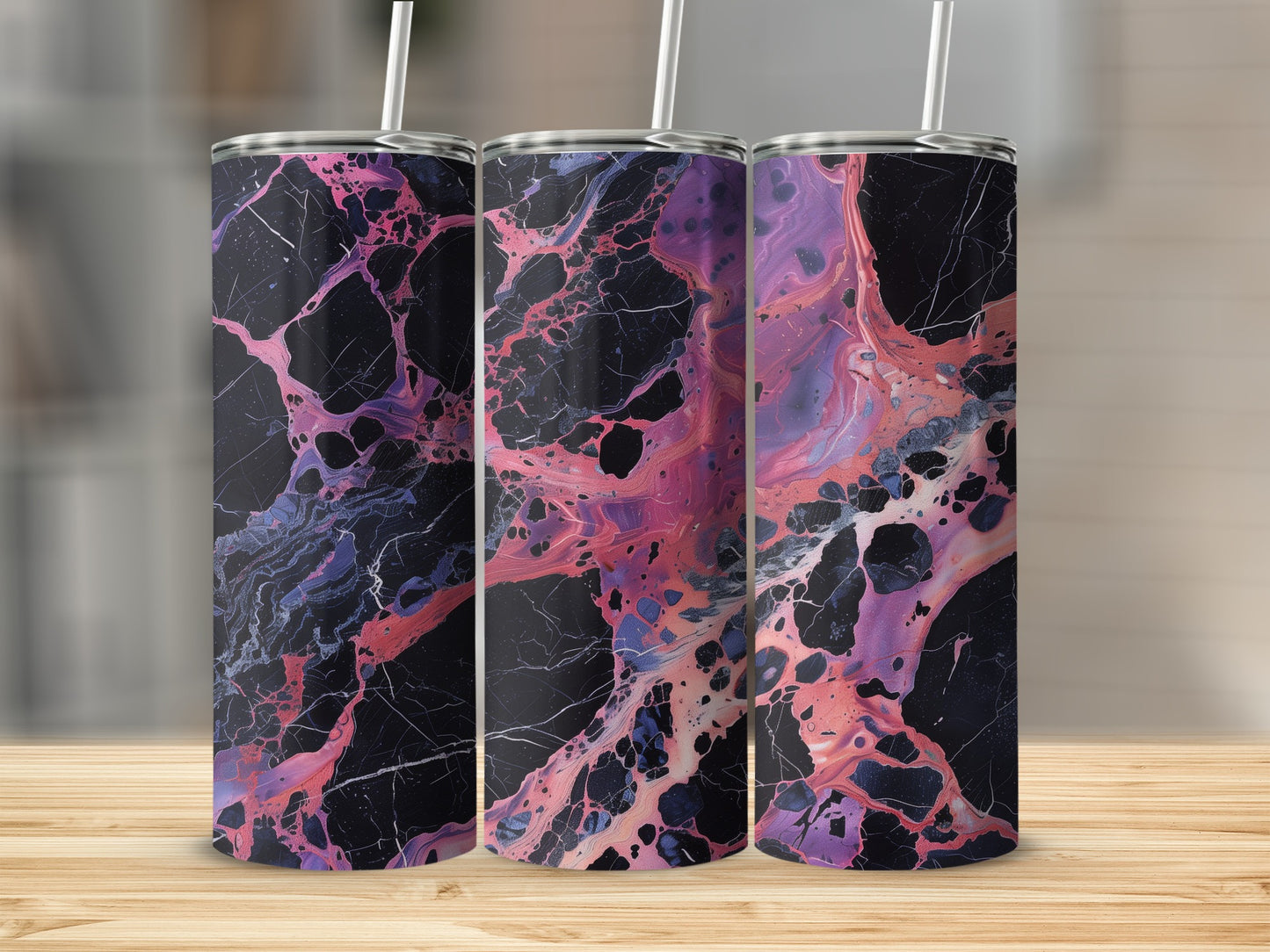 Vibrant Abstract Art Print Tumbler Cup Vibrant Design