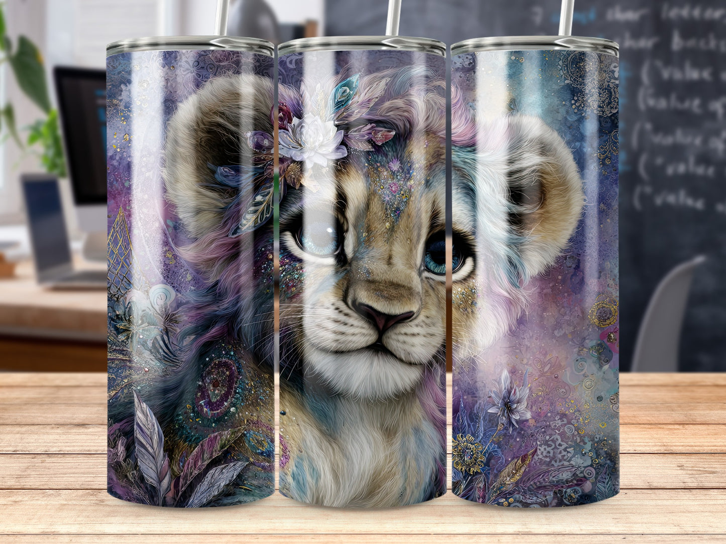 Enchanting Lion Cub Tumbler with Magical Design