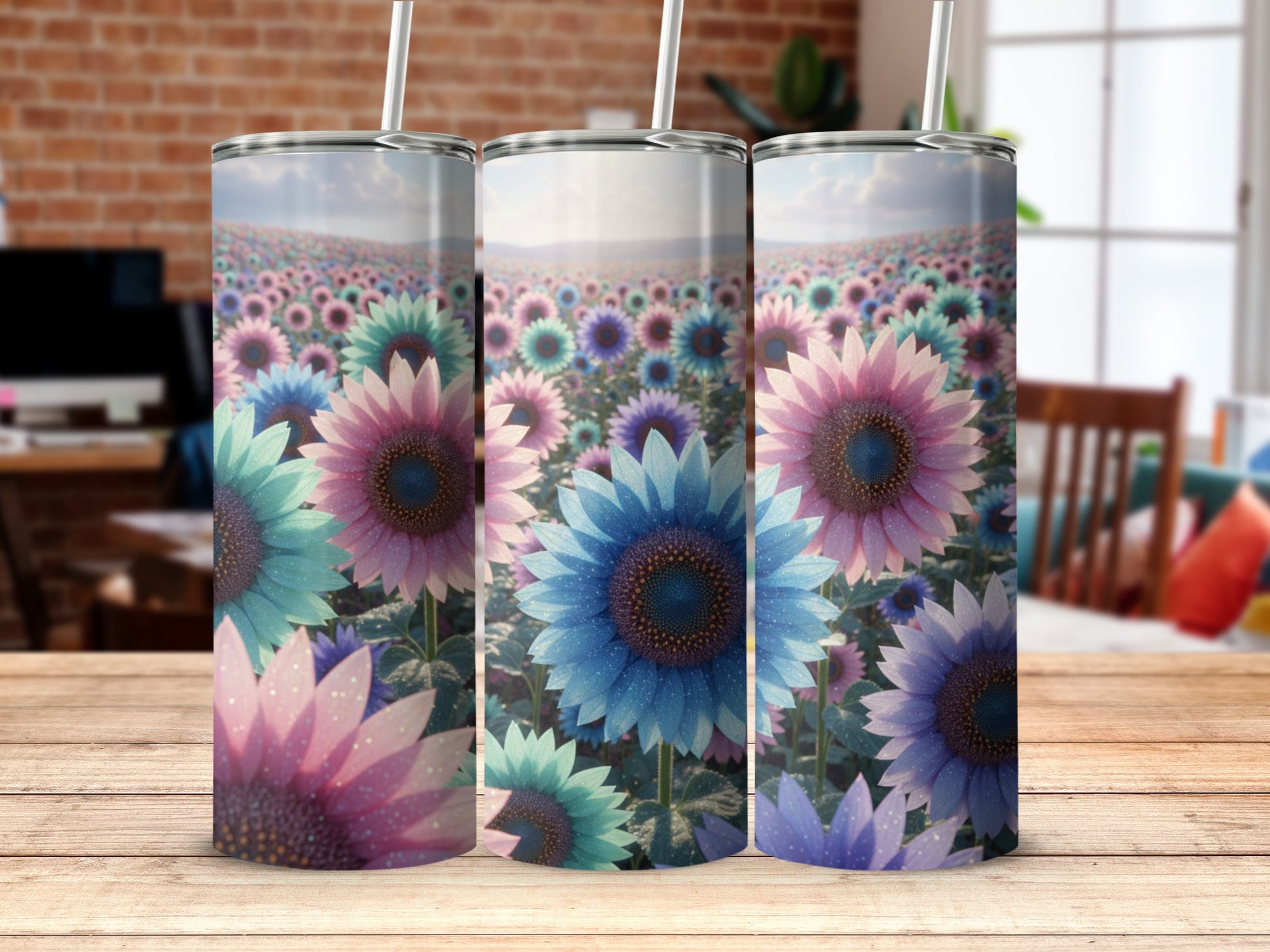 Colorful Sunflower Theme Insulated Tumbler