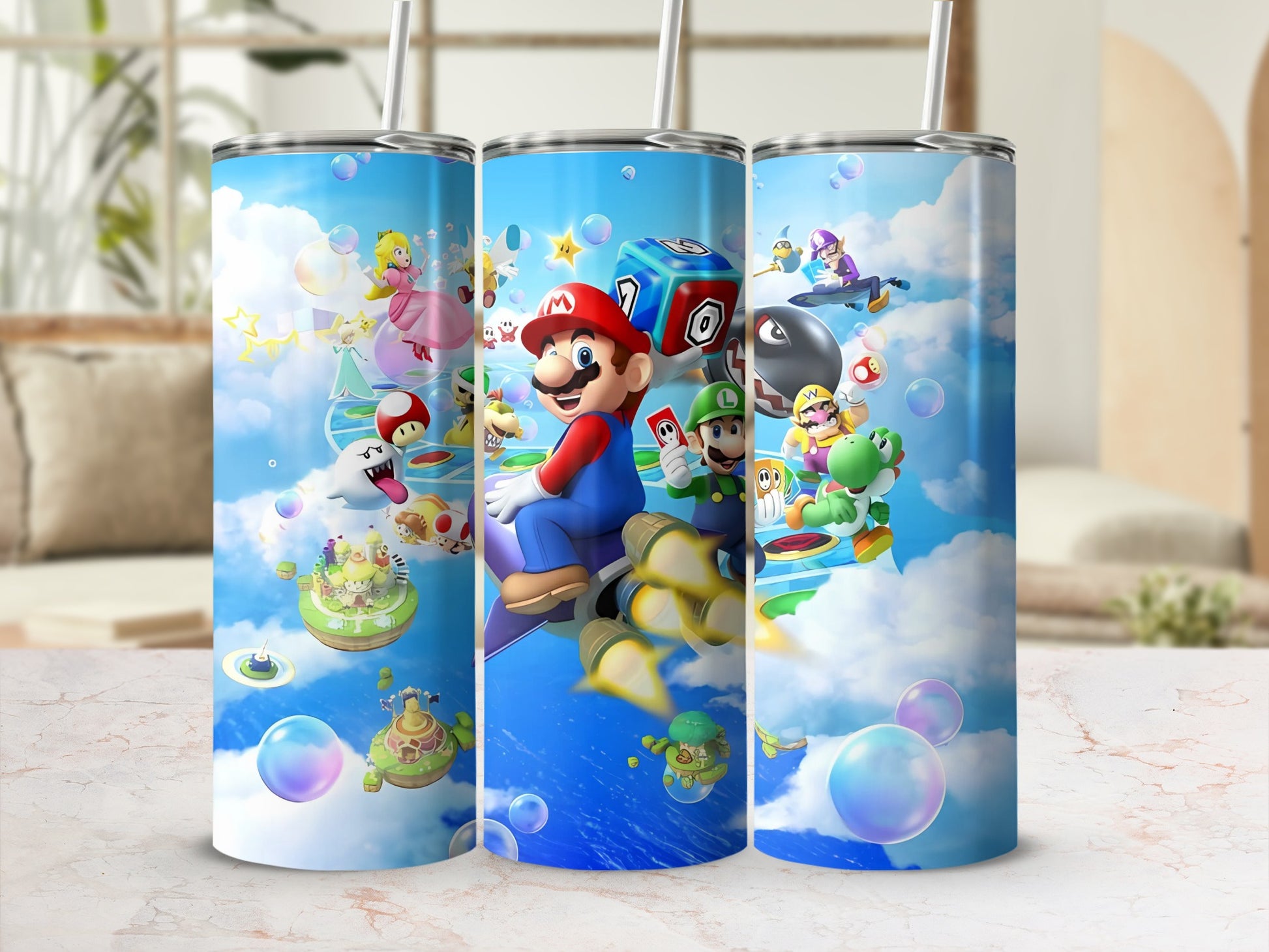 Colorful Super Mario Themed Stainless Steel Tumbler