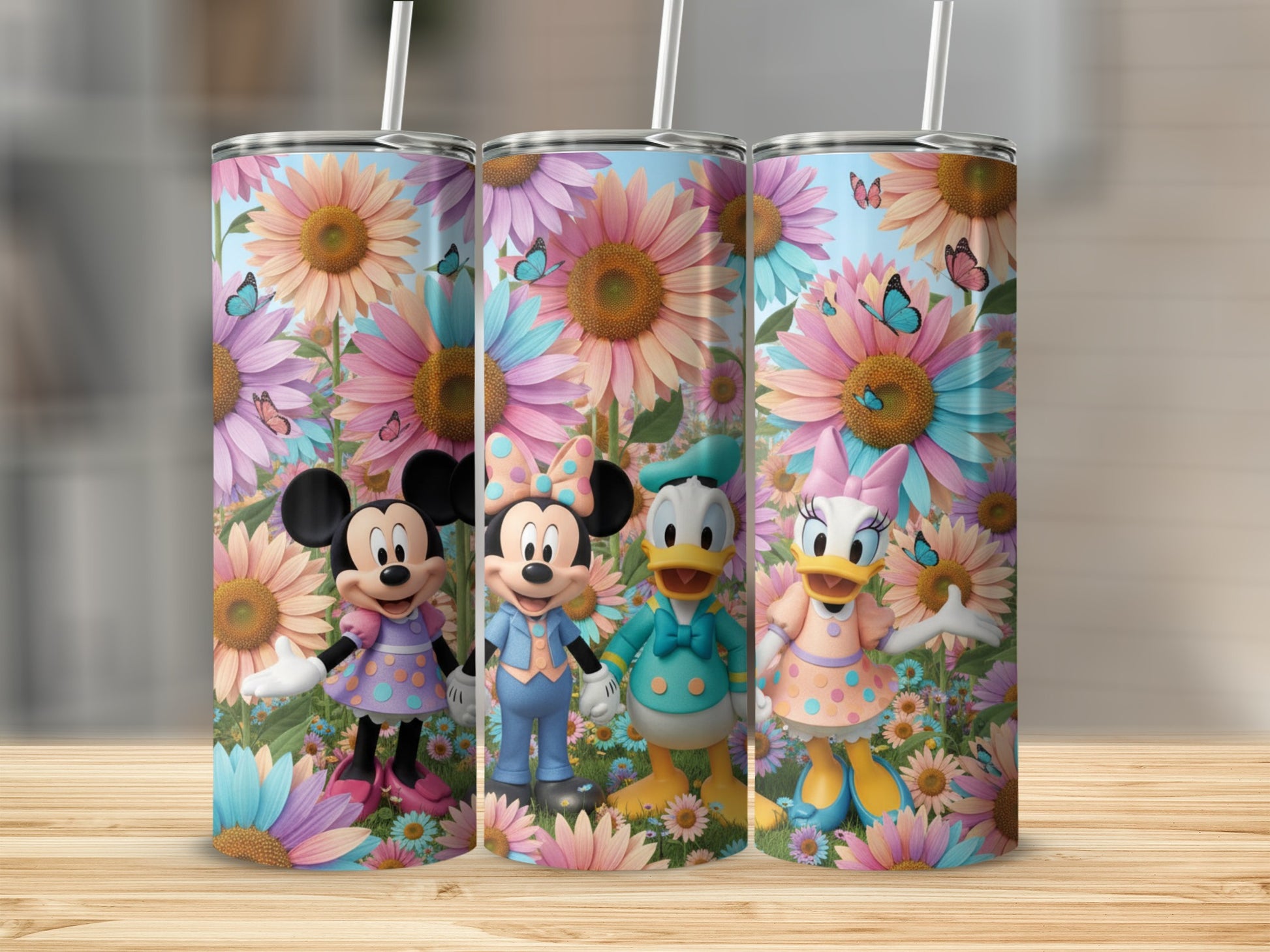 Floral Themed Characters Design Tall Tumbler