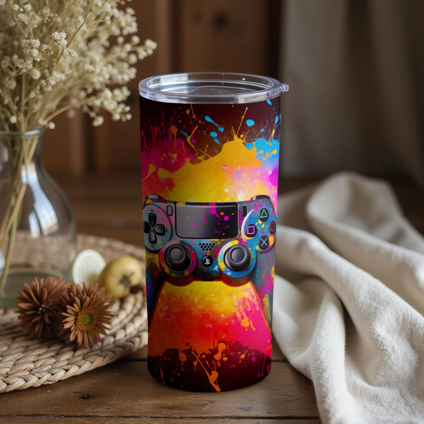 Colorful Gaming Enthusiast Travel Tumbler Cup
