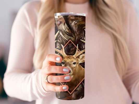 Deer and Forest Design Insulated Drinkware Tumbler