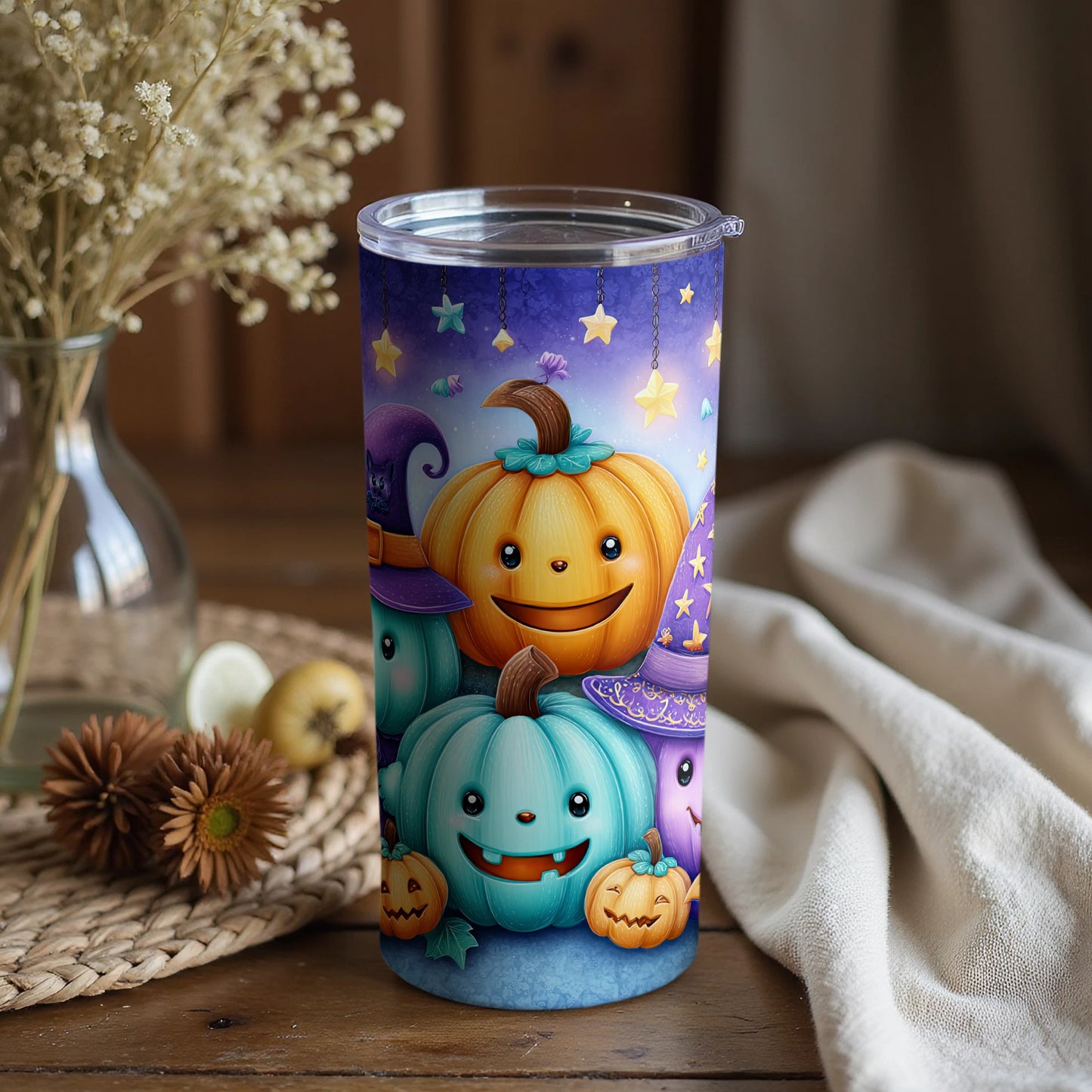 Halloween Themed Smiling Pumpkins Tumbler Cup