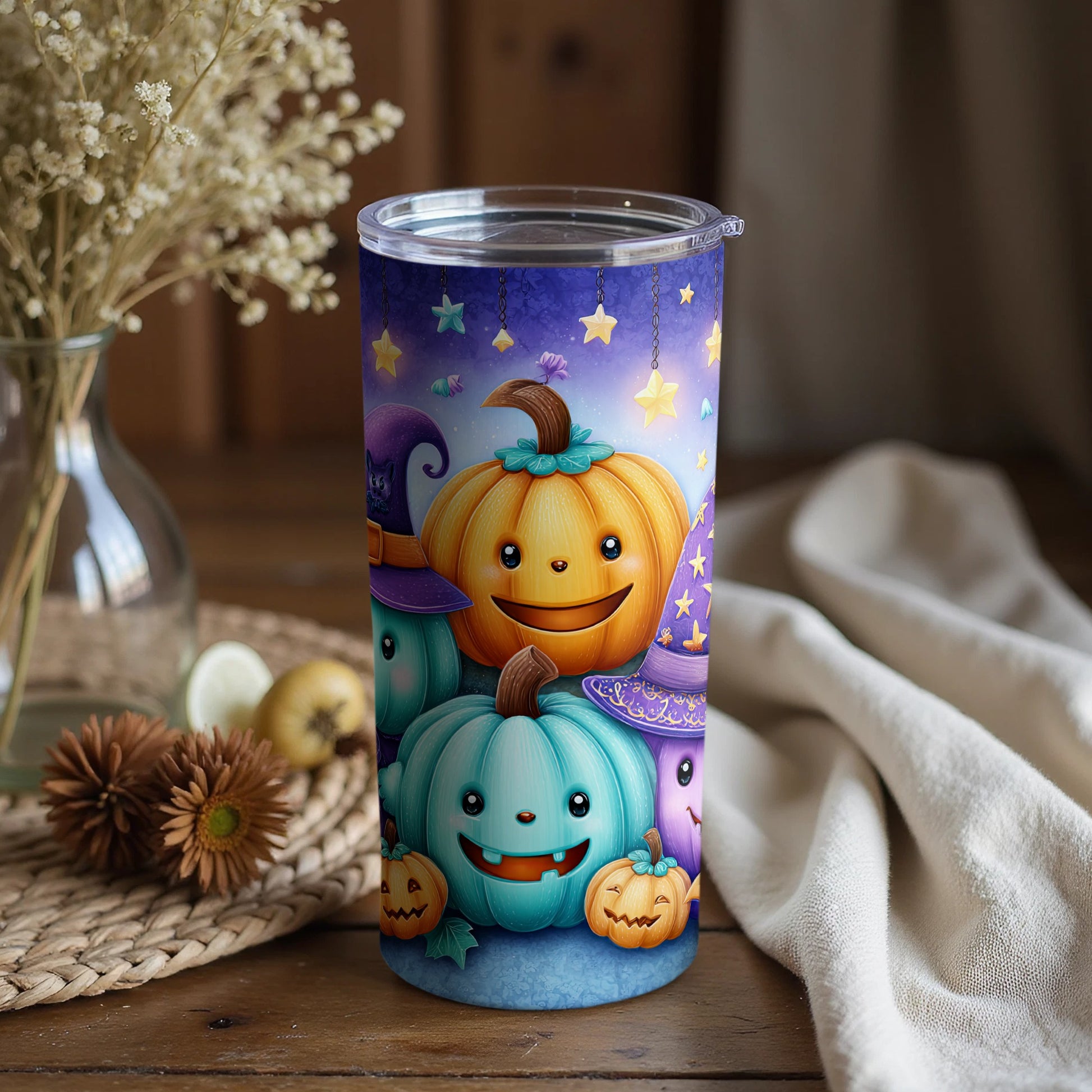 Halloween Themed Smiling Pumpkins Tumbler Cup