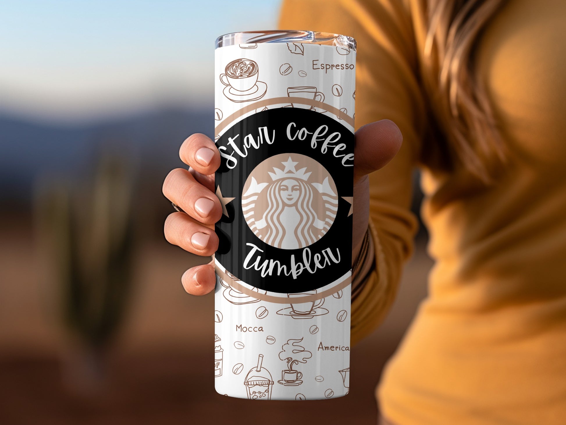 Stylish Star Coffee Tumbler for Hot and Cold Drinks