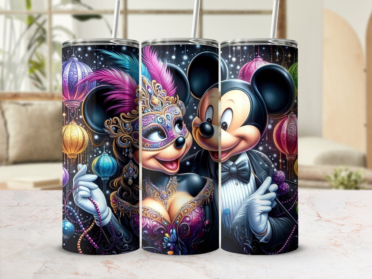 Festive Cartoon Characters Themed Tumbler Cup Set
