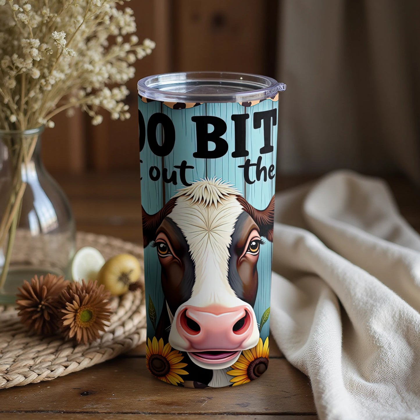 Cute Cow Illustrated Tall Drink Tumbler Product
