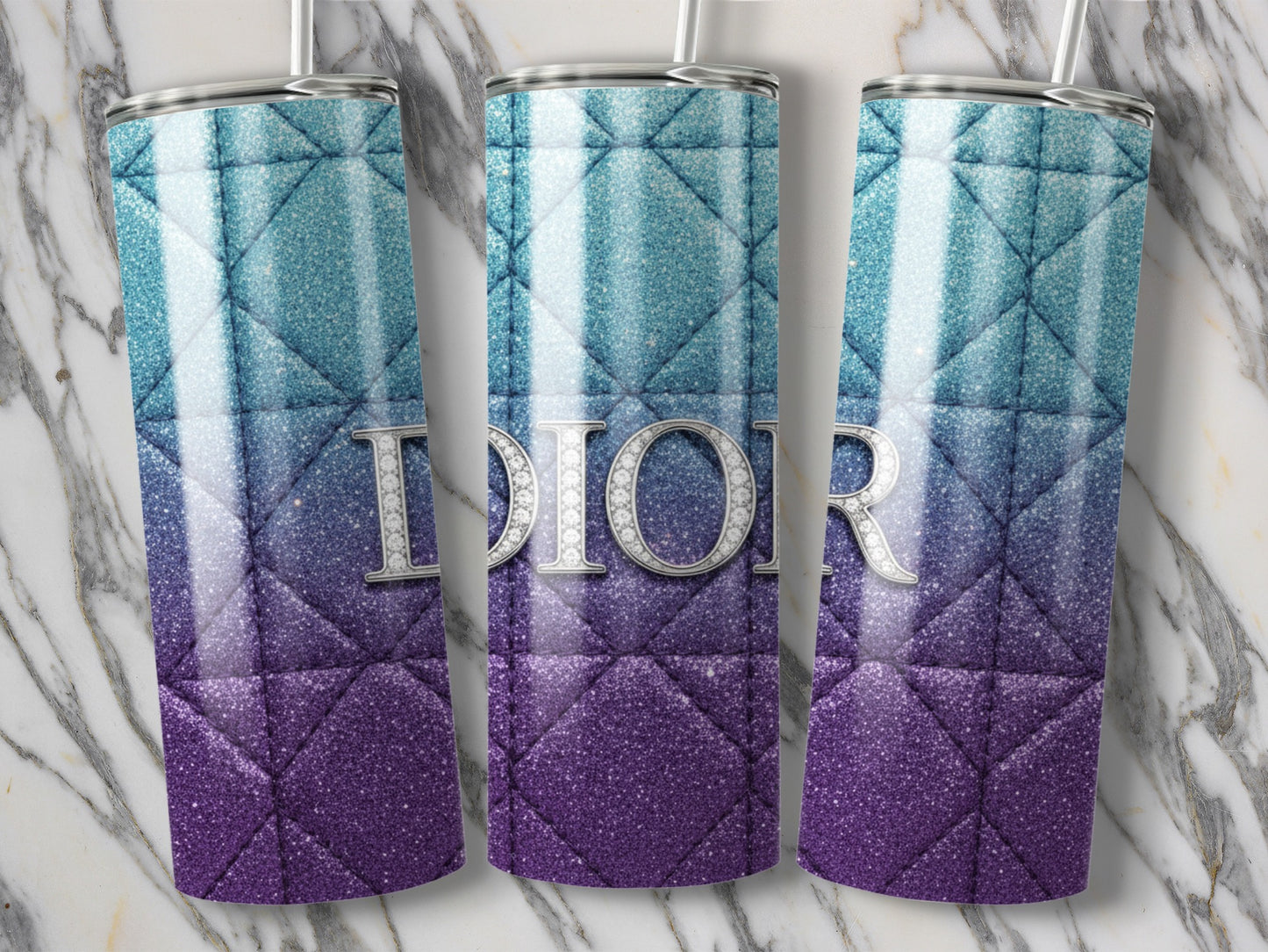 DIOR Quilted Sparkle Gradient Tumblers