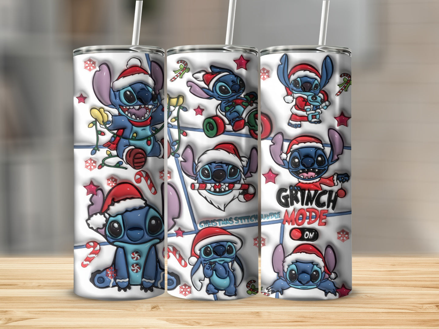 Christmas Stitch Bundle Grinch Mode ON tumbler