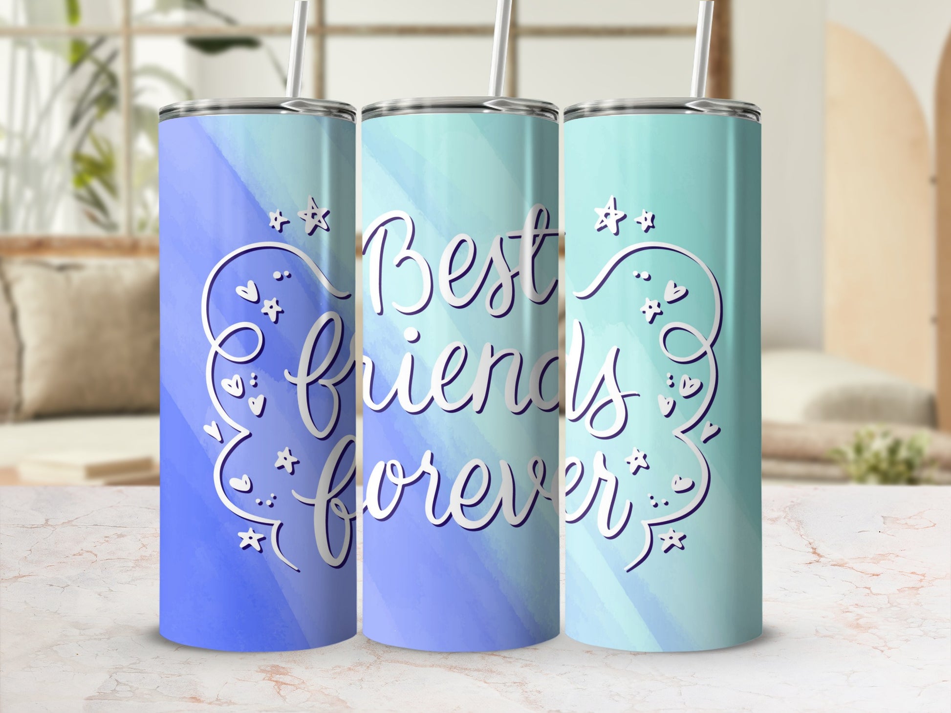 Best Friends Forever Insulated Tumbler with Straw