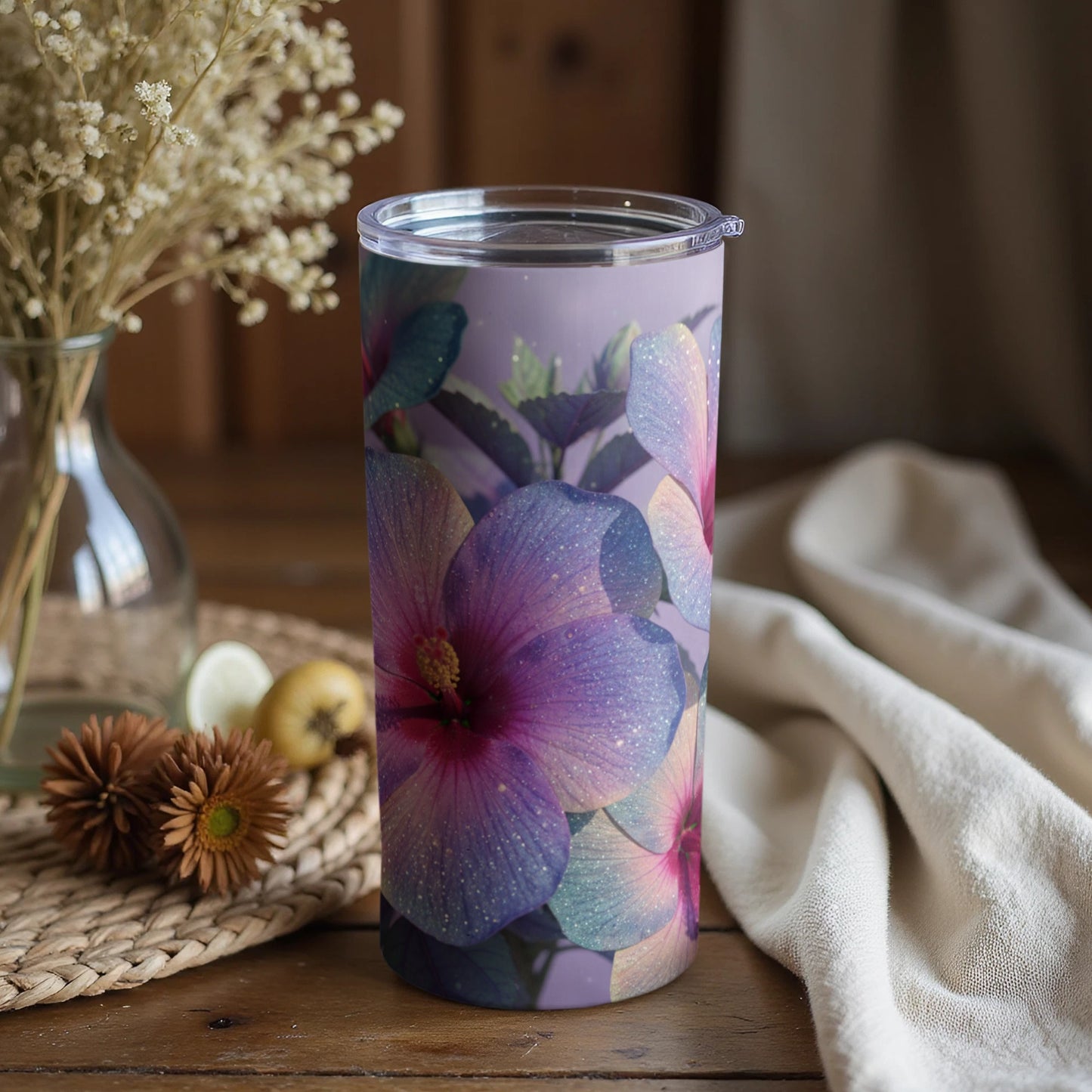 Beautiful Floral Pattern Insulated Tumbler Cup