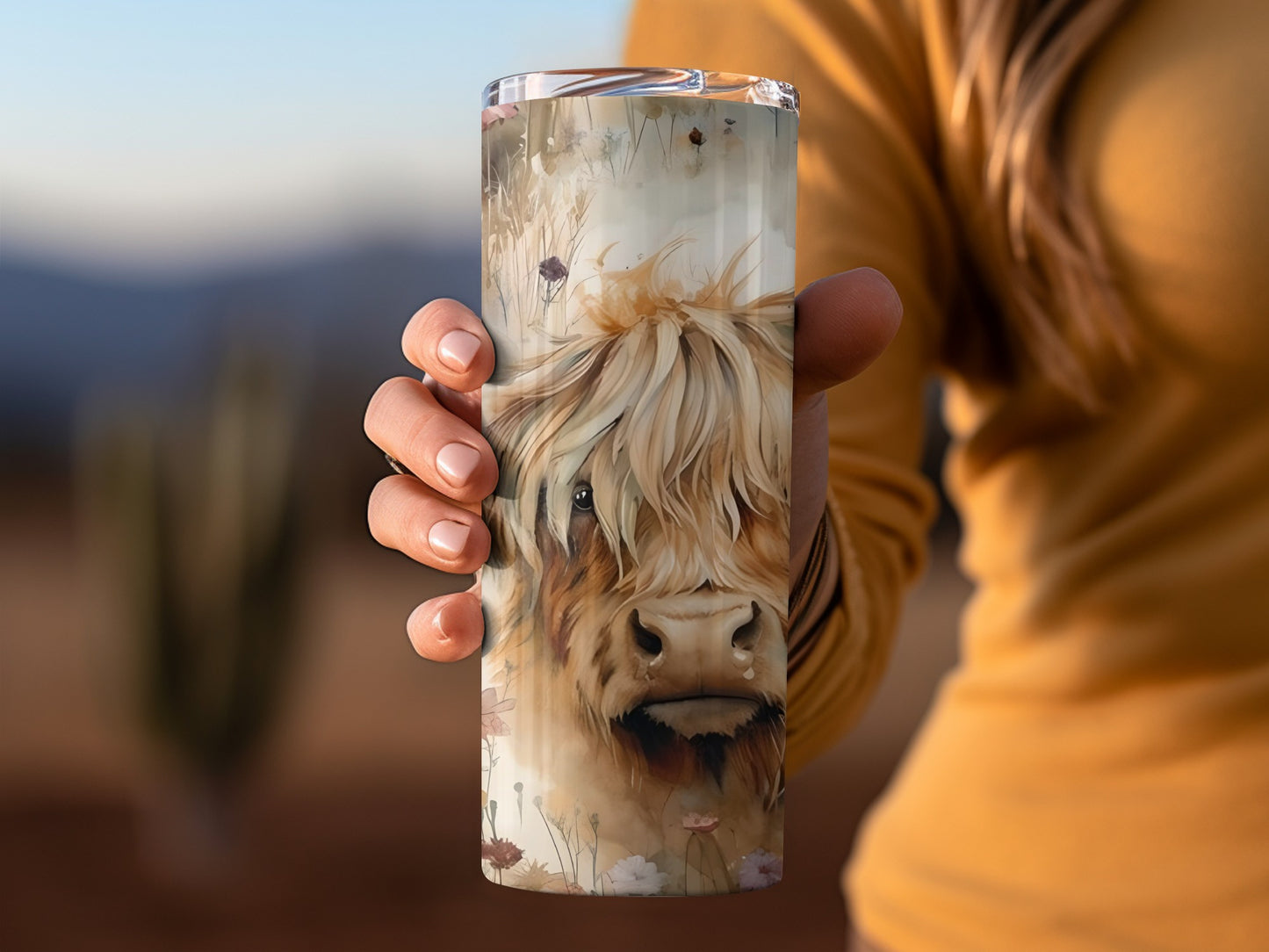 Highland Cow Illustration Insulated Tumbler Product