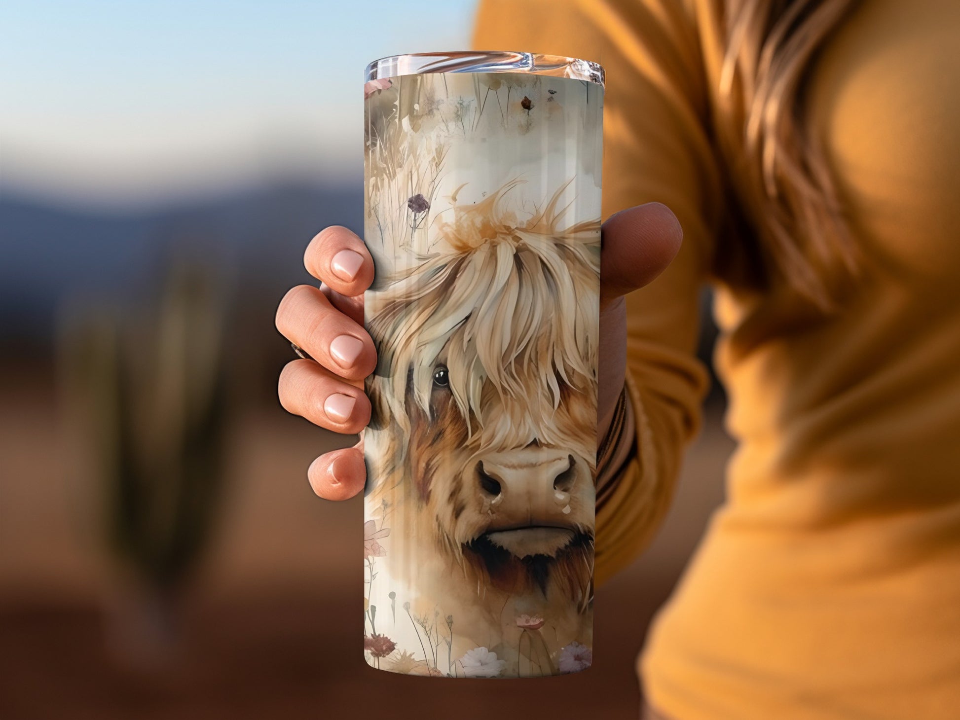 Highland Cow Illustration Insulated Tumbler Product