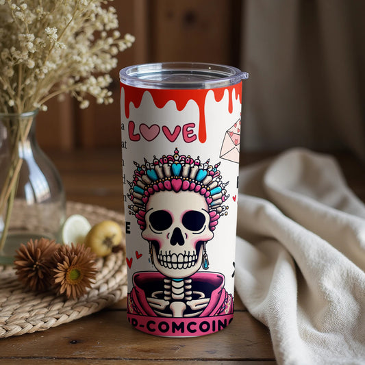 Day of the Dead Skull Art Travel Tumbler
