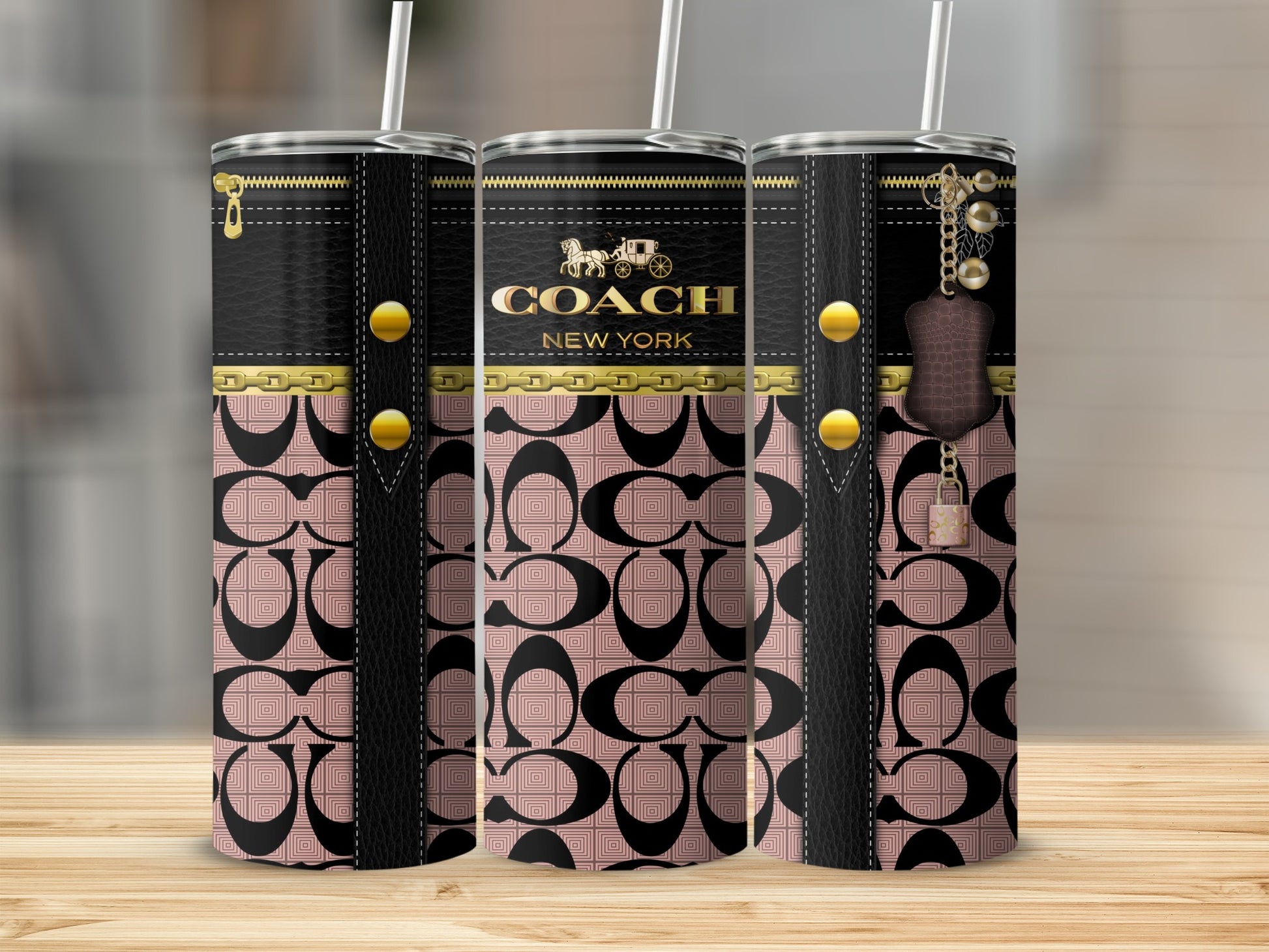 Stylish Coach New York Black and Pink Tumbler Product