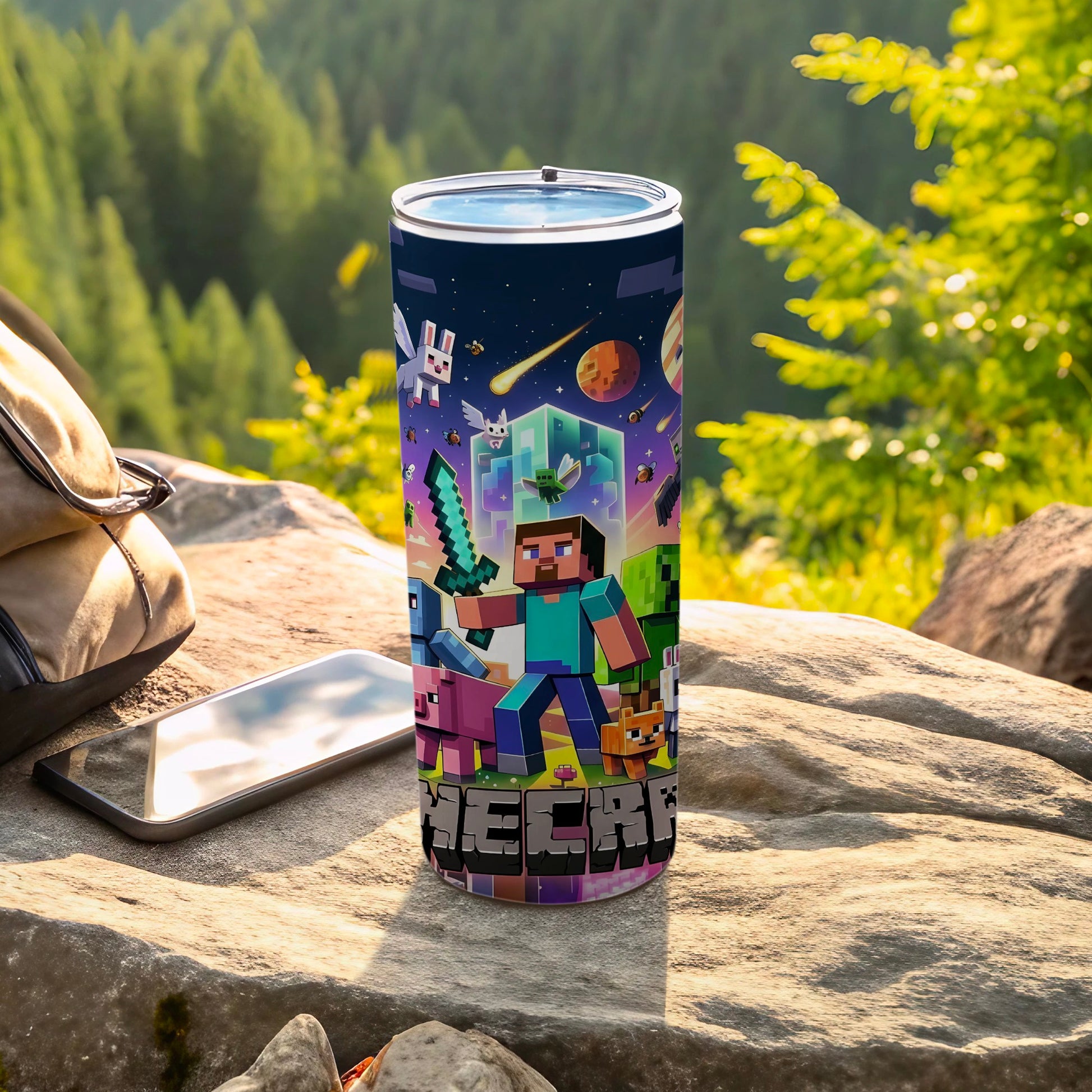 Colorful Minecraft Themed Adventure Design Tumbler