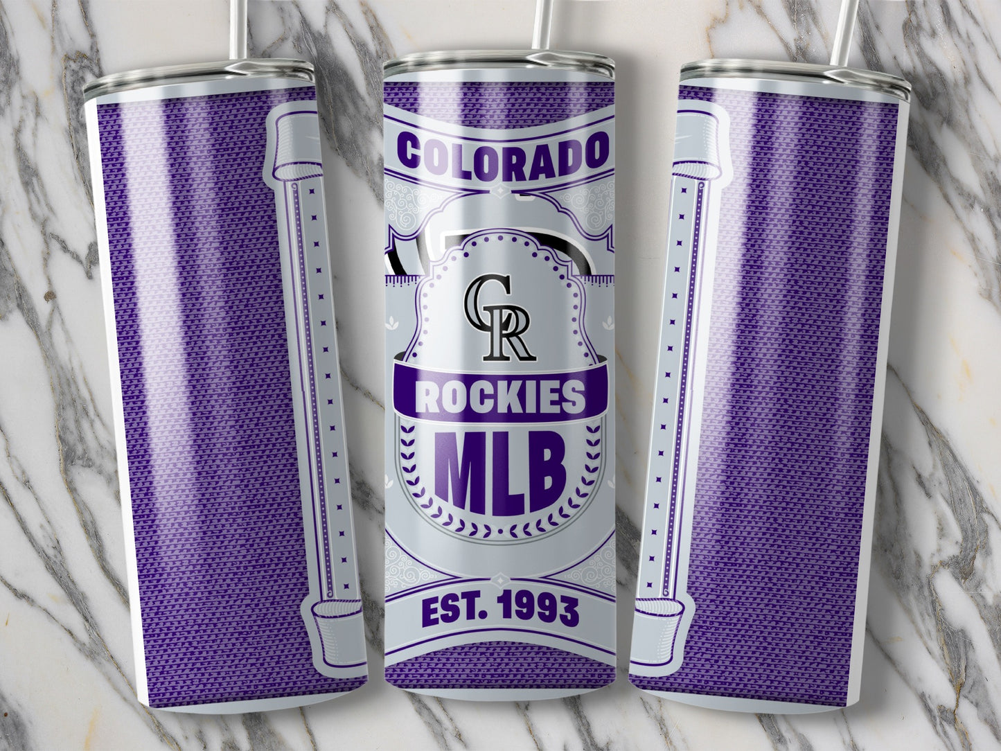 Colorado Rockies MLB Established 1993 Purple Background Tumbler