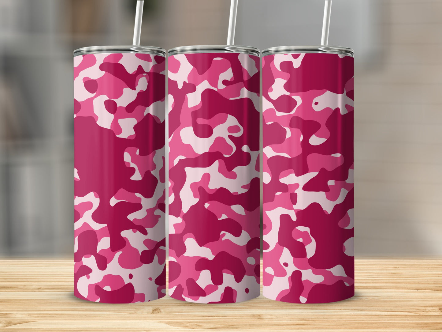 Pink Camouflage Design Stainless Steel Tumbler