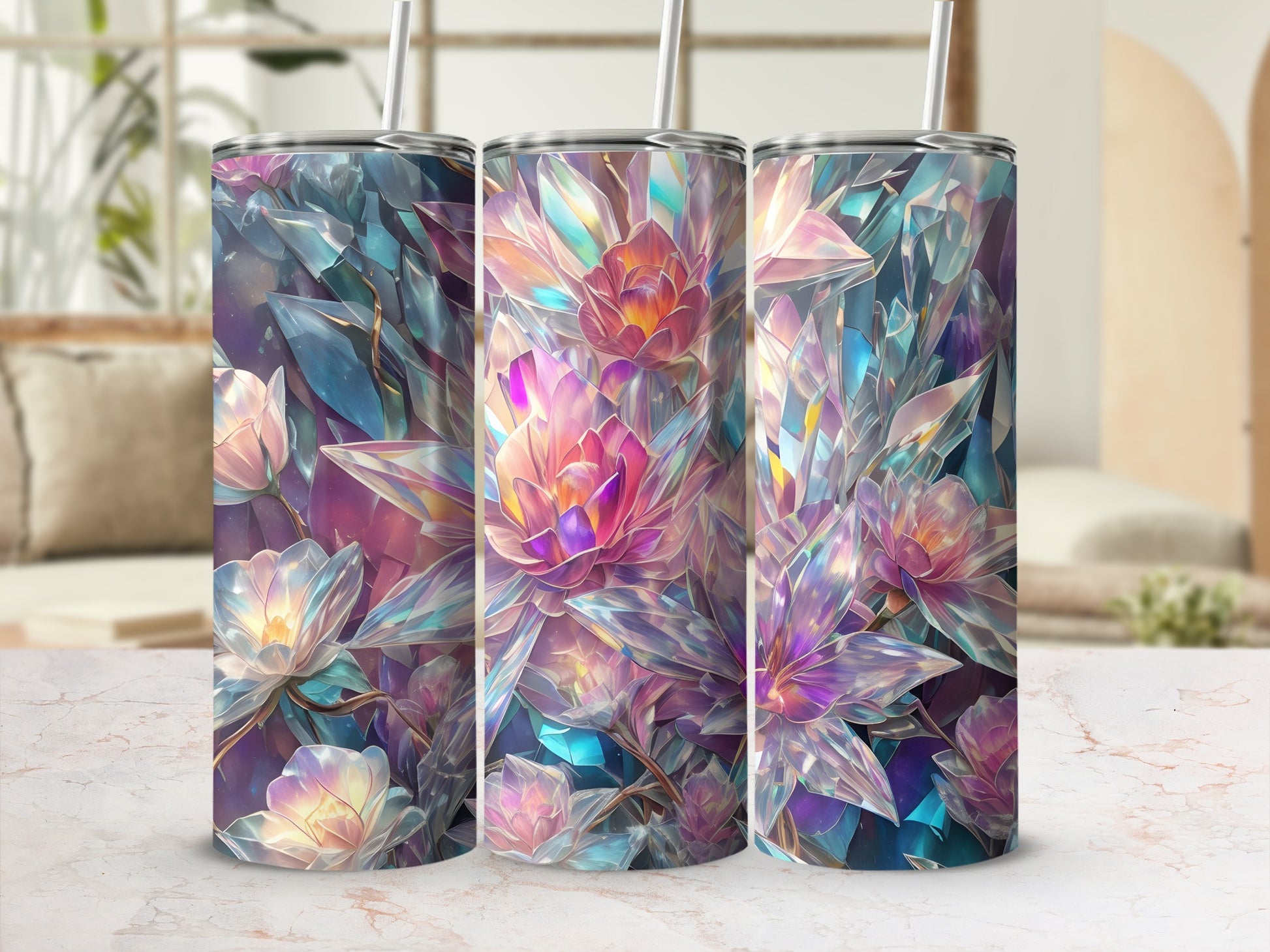 Iridescent Crystal Floral Geometric Abstract product type