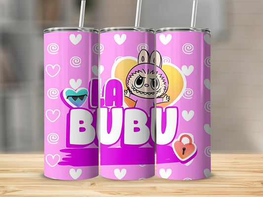 La Bubu Heart Design Pink and White Tumbler