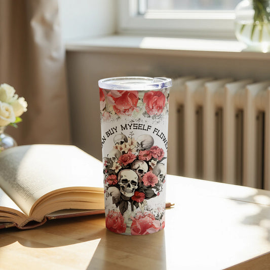 Skull with Floral Accents Insulated Tumbler product