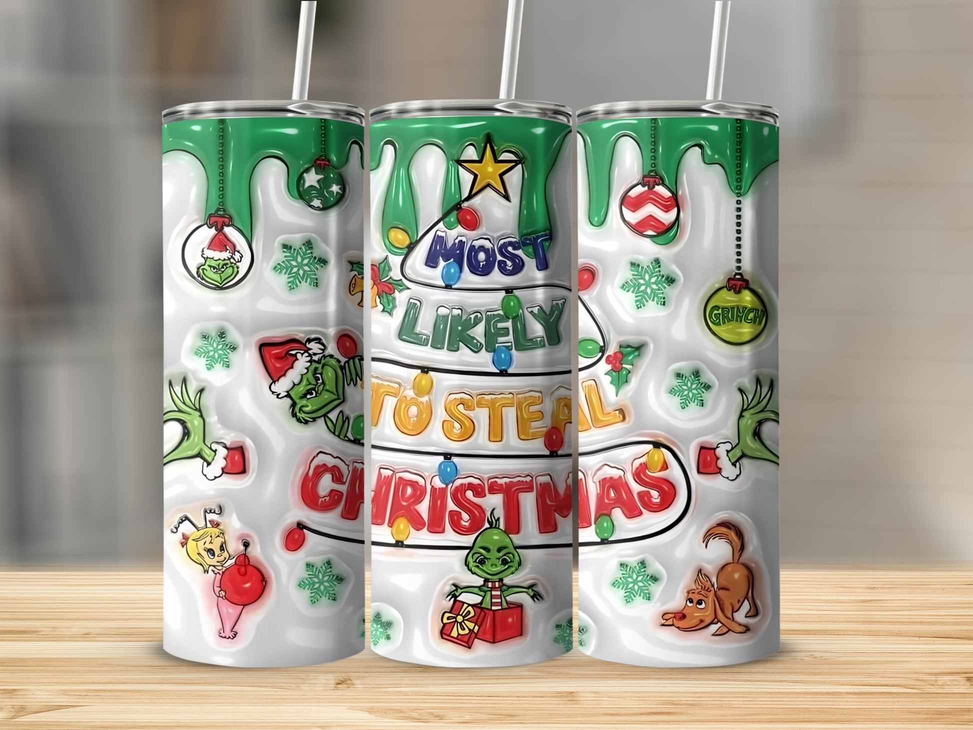Most Likely To Steal Christmas Design Tumbler