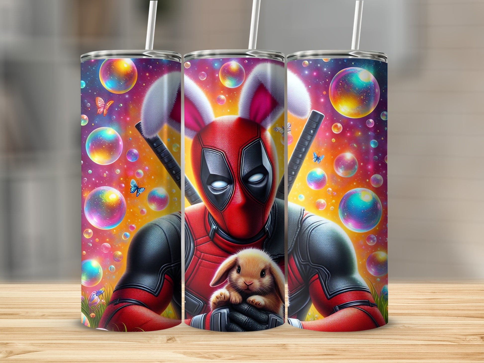 Deadpool Easter Bunny Rabbit Colorful Bubbles product type