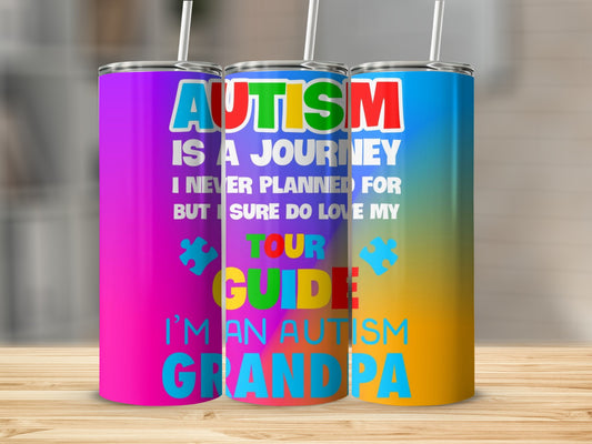 Autism Journey Love My Tour Guide Grandpa Tumbler