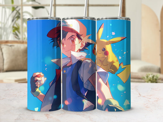 Ash and Pikachu Tumbler Custom Anime Design Cup
