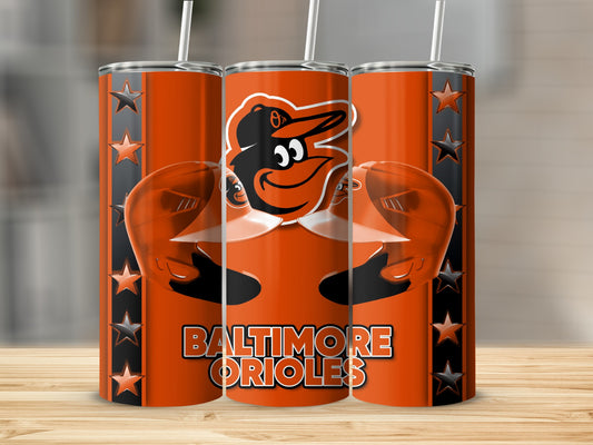 Baltimore Orioles Helmets and Logo Design Sports Tumblers