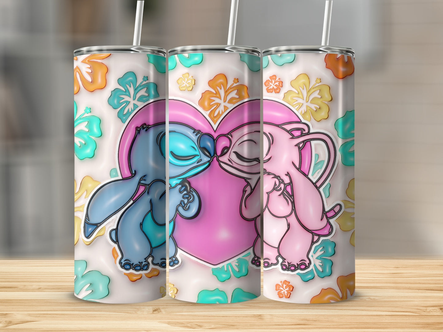 Cartoon Love Tumbler Featuring Cute Characters