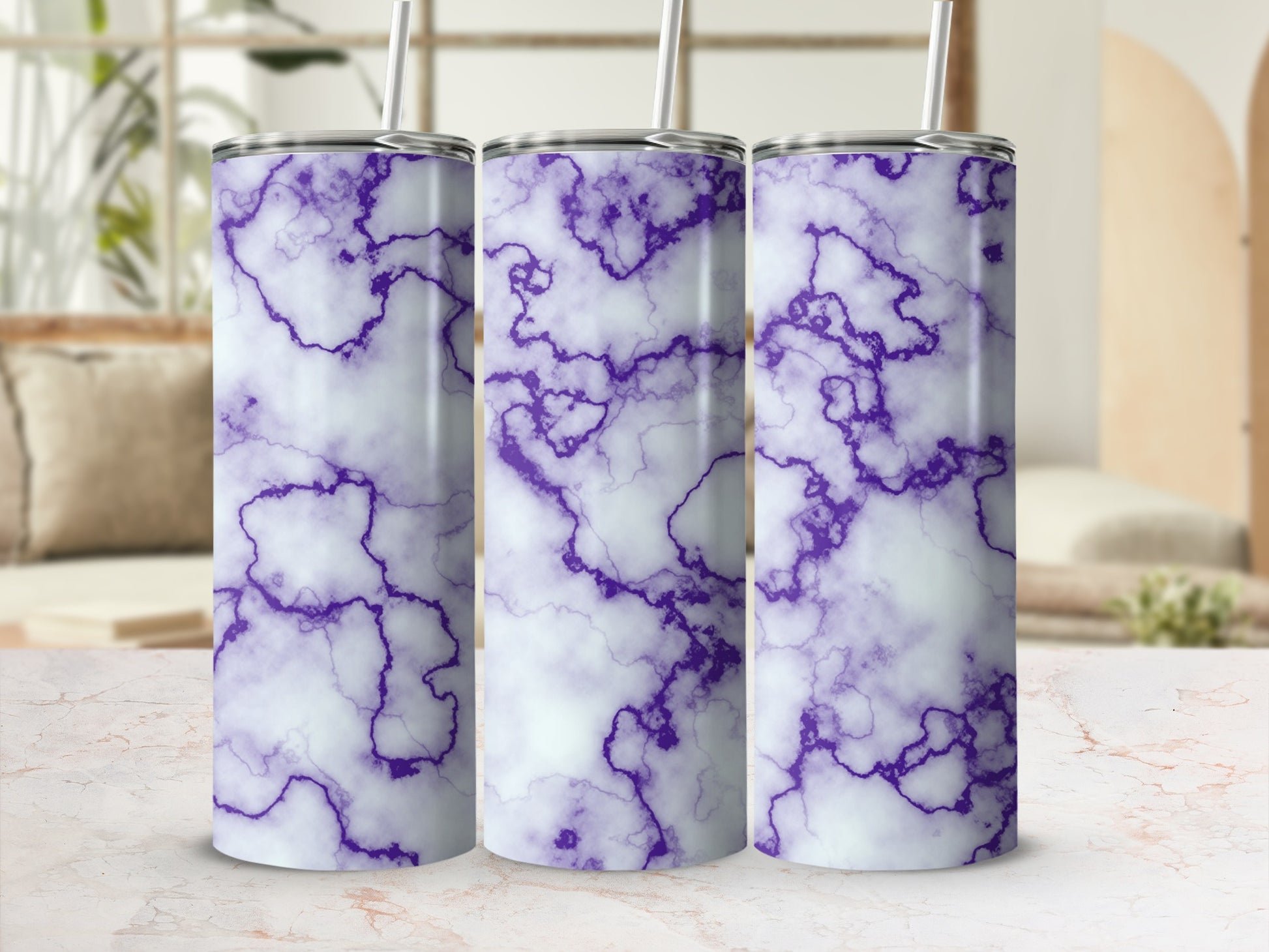 Purple White Marble Pattern Tumbler product type