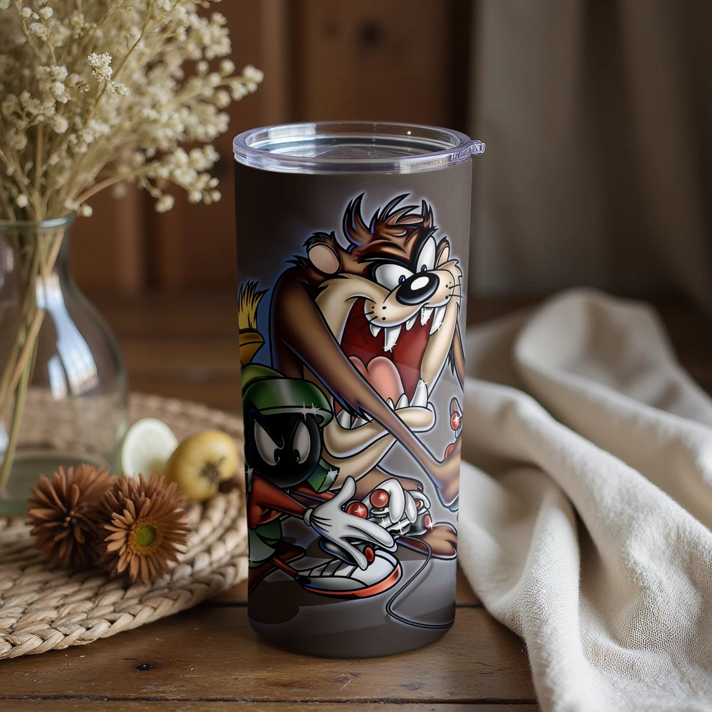 Exciting and Dynamic Cartoon Character Tumbler