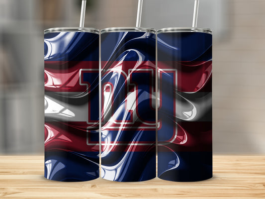 Abstract Waves Over the NY Giants Logo Tumblers