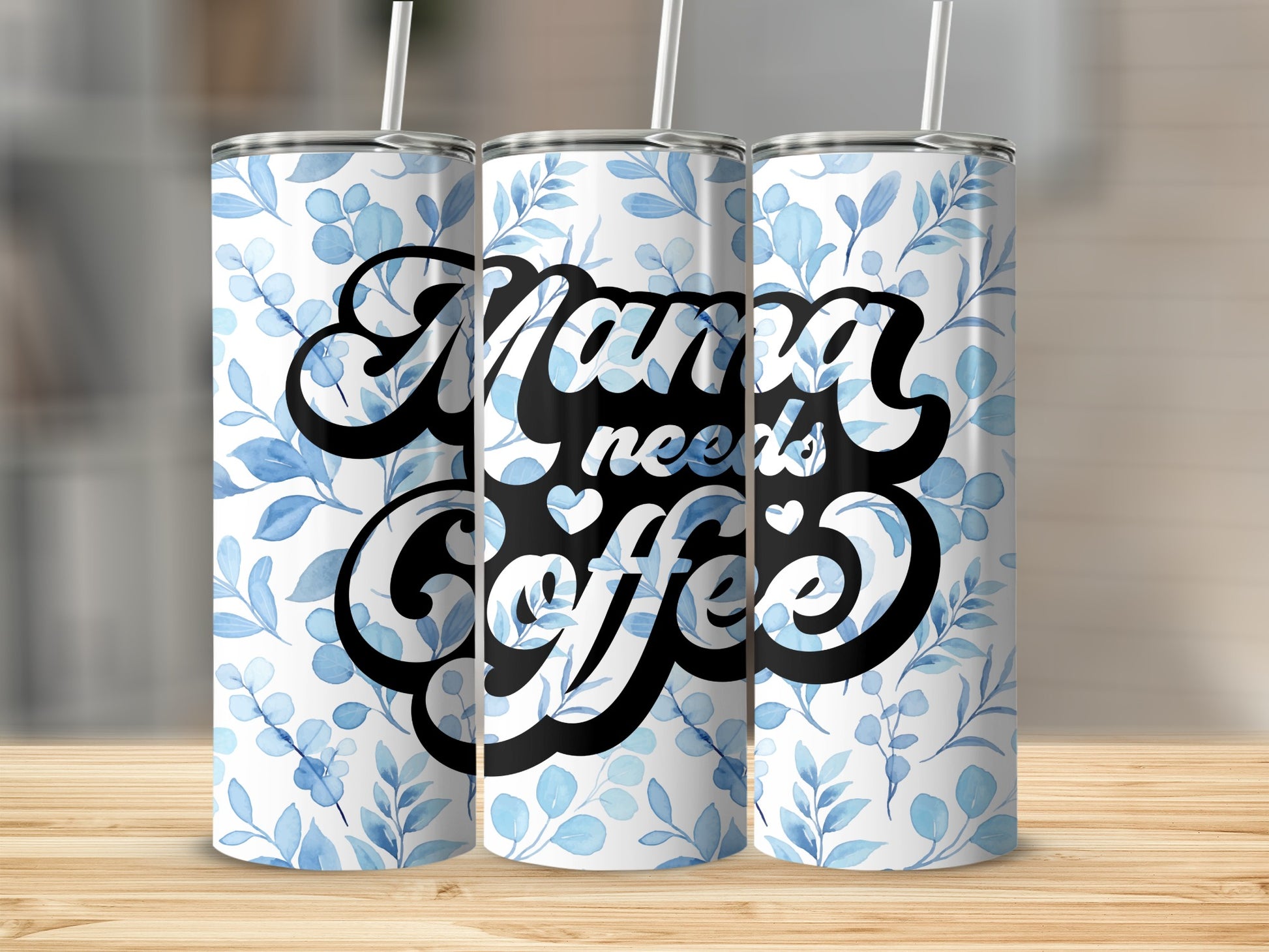Mama Needs Coffee Floral Design Insulated Tumbler