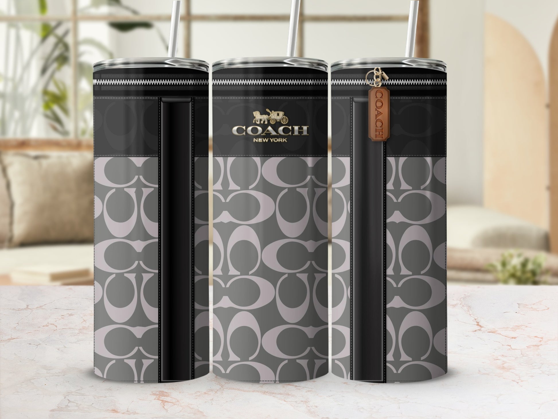 Stylish Coach New York Branded Slim Tumbler Flask