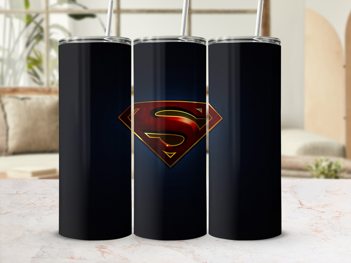 Superman Logo Dark Blue Honeycomb Tumbler product type