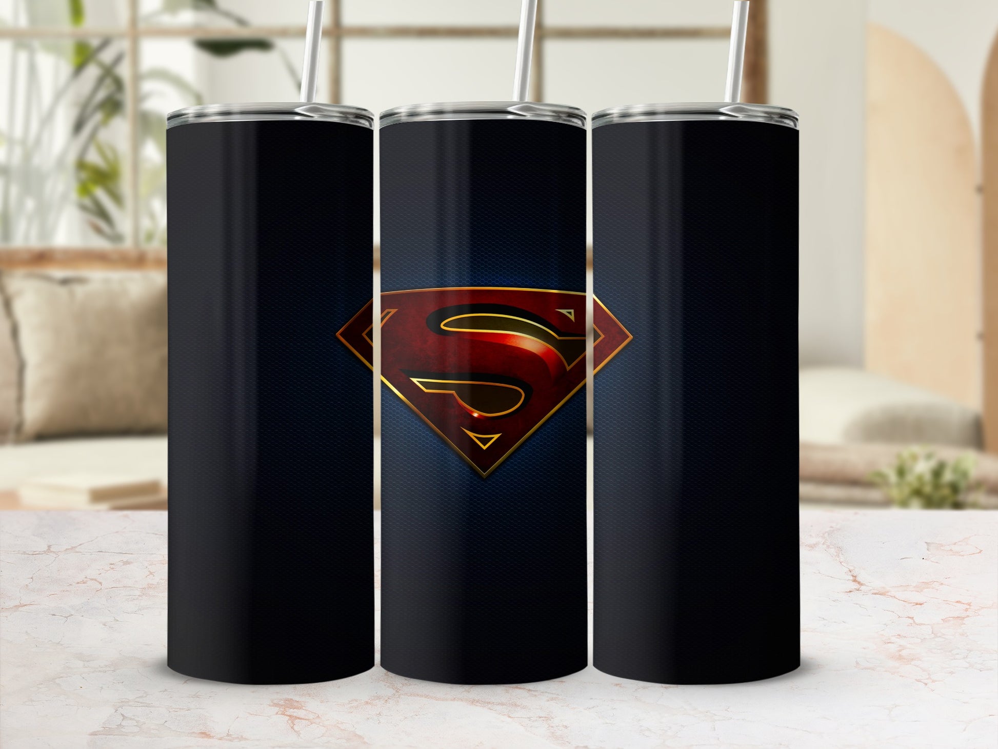 Superman Logo Dark Blue Honeycomb Tumbler product type