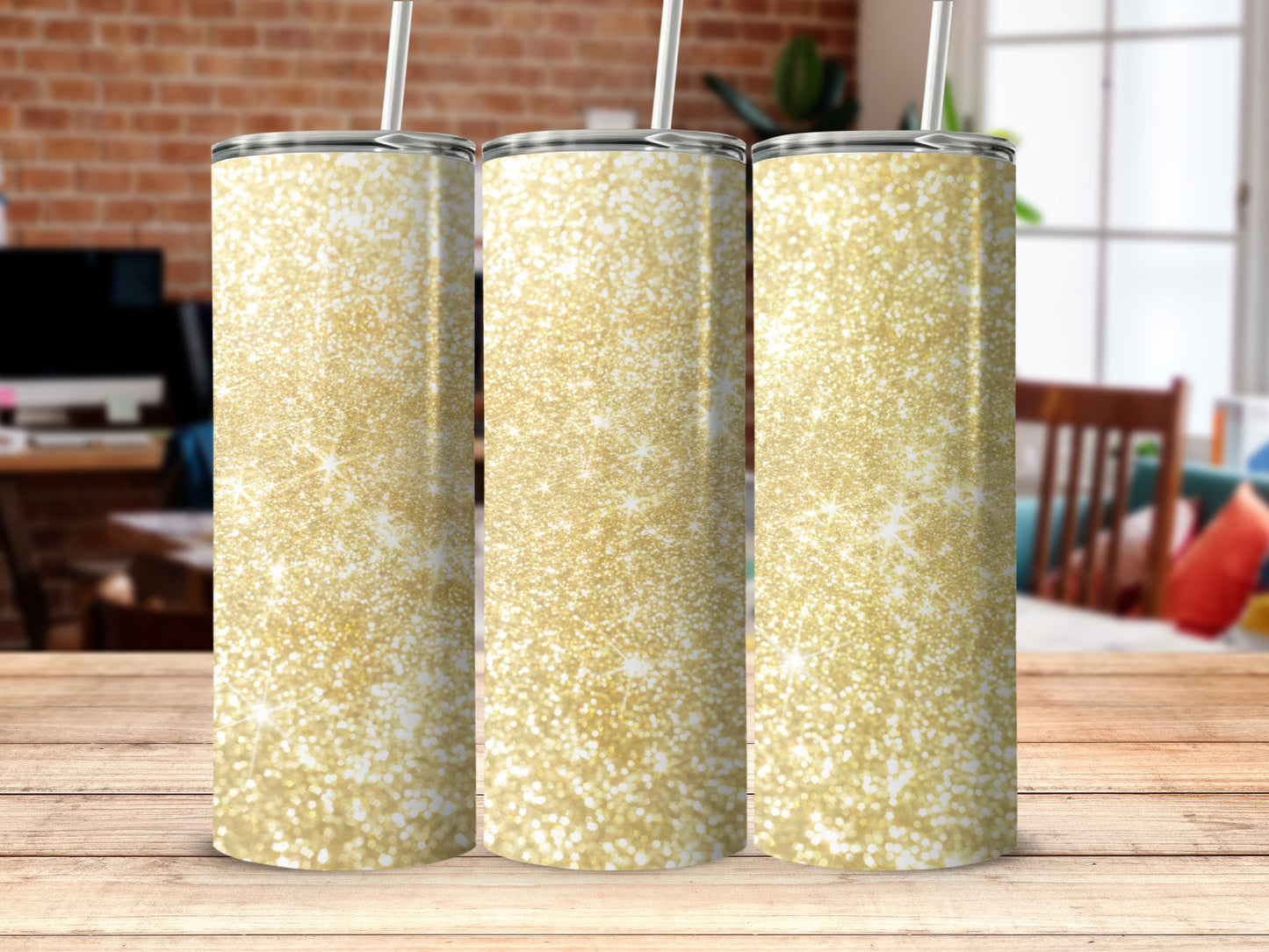 Sparkling Gold Glitter Tumbler for Everyday Use