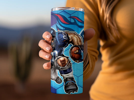 Football Player Graphic Travel Tumbler for Sports Fans