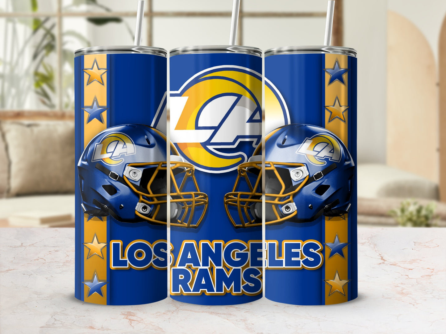 Los Angeles Rams Football Helmets With Team Logo Tumblers