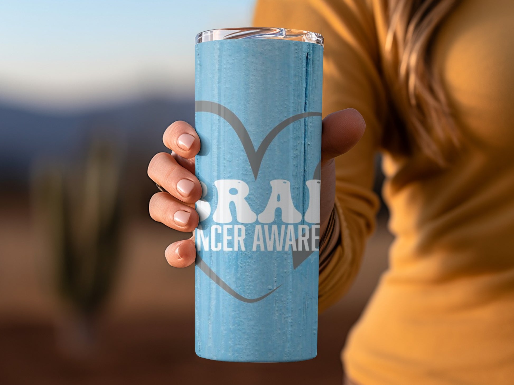 Brain Cancer Awareness Light Blue Tumbler Product